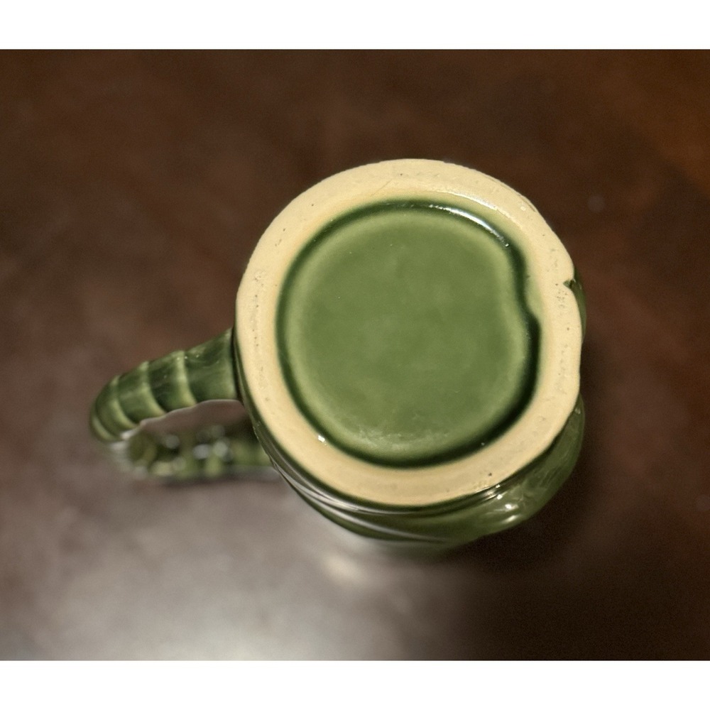 TIKI Coffee Ceramic Mug Handle Green Hawaiian Smiling Hang Ten Glossy - 4" Tall - Picture 7 of 8